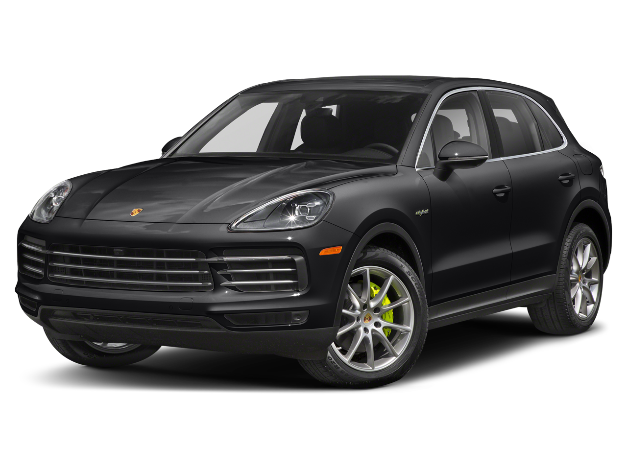 2021 Porsche Cayenne E-Hybrid Sport Utility 4D in Black — front three-quarter view