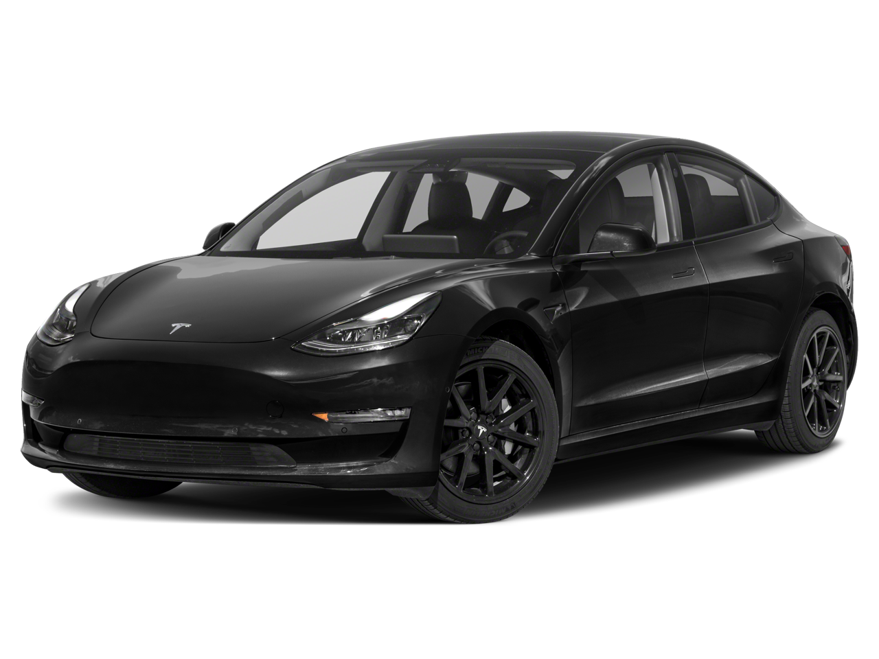 2021 Tesla Model 3 Standard Range Plus Sedan 4D in White — front three-quarter view