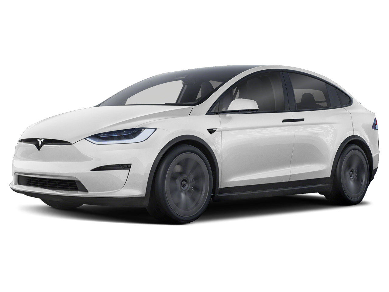 2022 Tesla Model X Long Range Sport Utility 4D in Gray — front three-quarter view