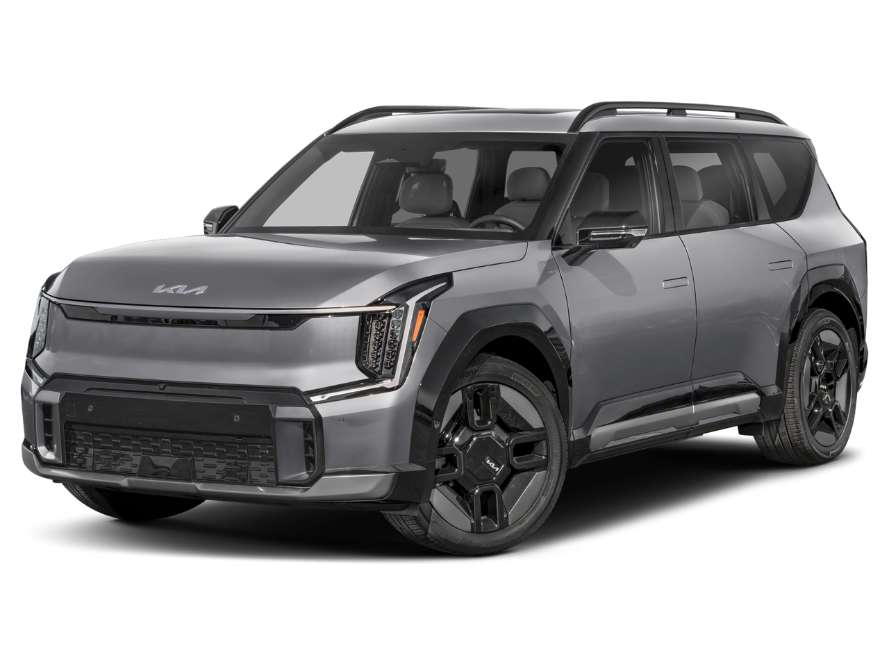 2024 Kia EV9 GT-Line Sport Utility 4D in Silver — front three-quarter view