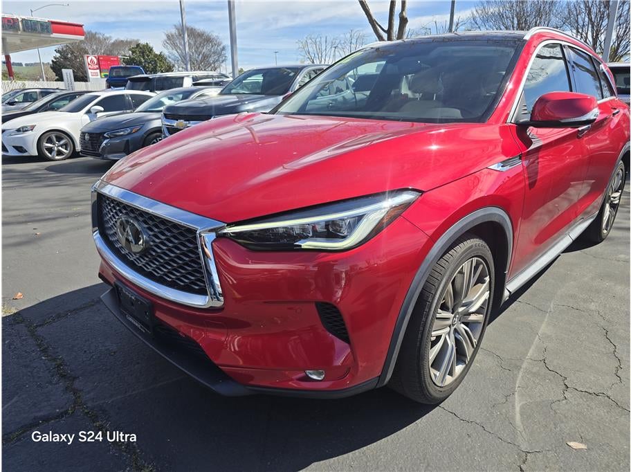2022 INFINITI QX50 SENSORY Sport Utility 4D in Red — front three-quarter view