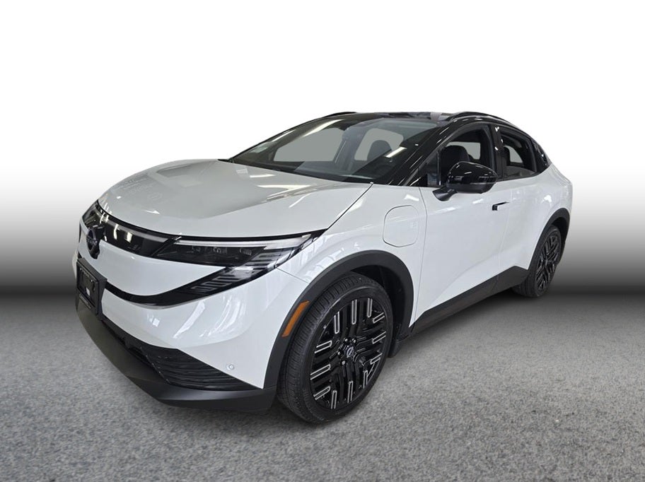 2026 Nissan LEAF PLATINUM PLUS Hatchback 4D in White — front three-quarter view