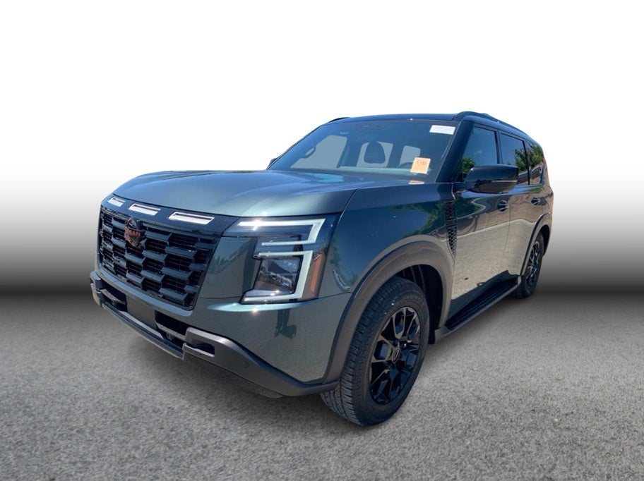 2026 Nissan Armada PRO-4X Sport Utility 4D in Black — front three-quarter view