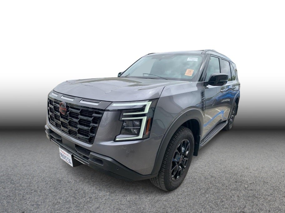 2025 Nissan Armada PRO-4X Sport Utility 4D in Gray — front three-quarter view