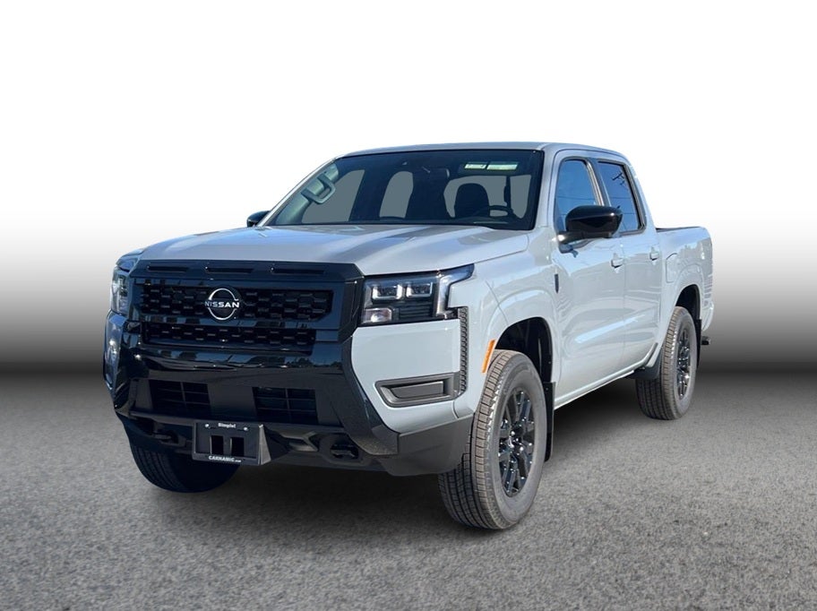 2026 Nissan Frontier SV Crew Cab in Boulder Gray Pearl — front three-quarter view